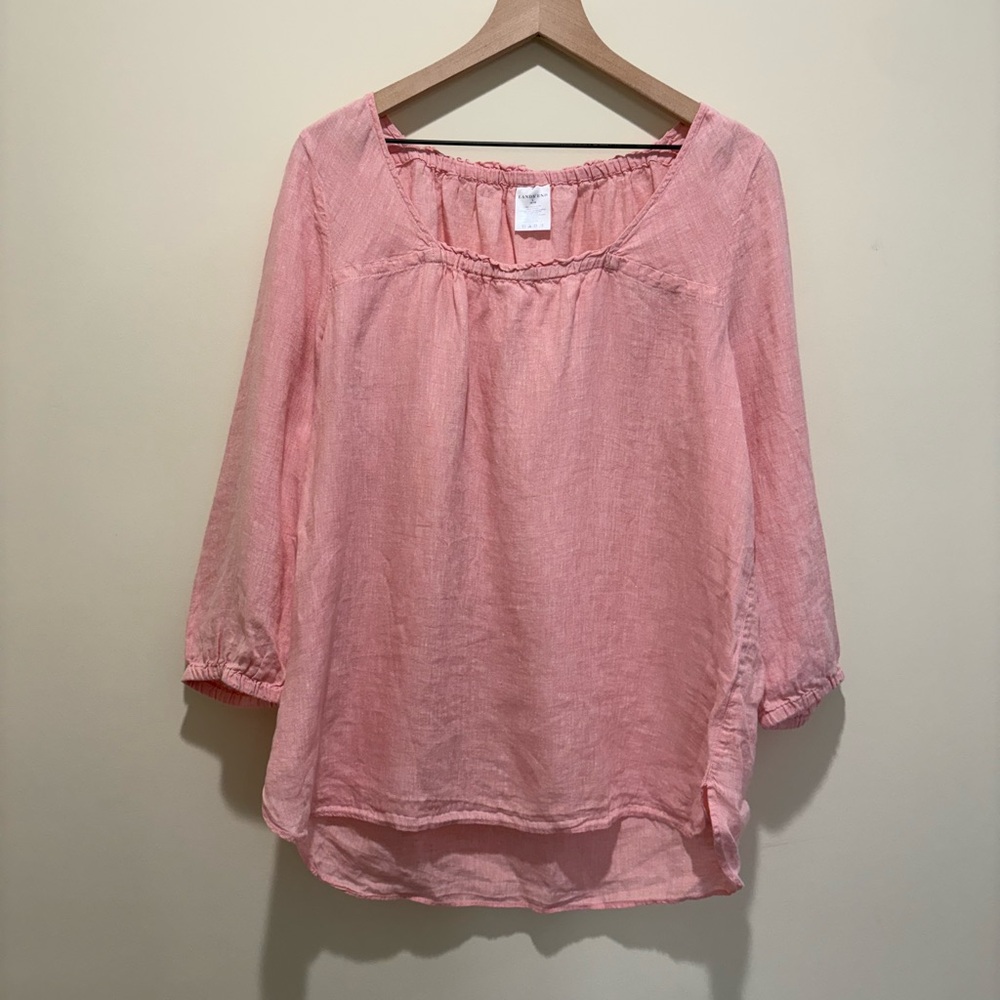 Lands End 100%Linen Women’s Top - Picture 2 of 6
